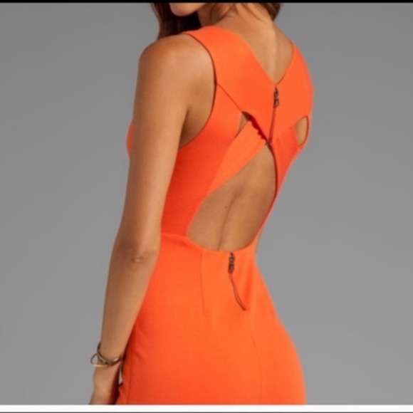 Alice + Olivia Bright Orange Bodycon Dress Size 4 - Picture 10 of 10